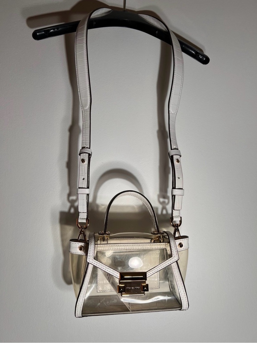 Michael Kors Whitney Mini Clear and Leather Satchel